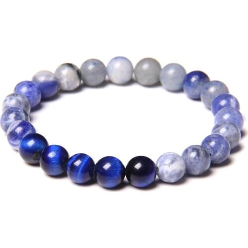 Fashion Blue Tiger Eye Bracelets For Men Women Sodalite Lapis Lazuli Bangles Green Black Natural Stone Bracelet Balance Jewelry