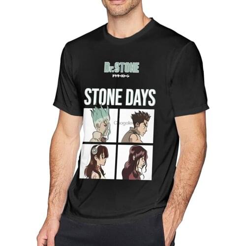 Dr Stone T-Shirts Mans Leisure Cotton Tee Crew-Neck Short Sleeve Clothes
