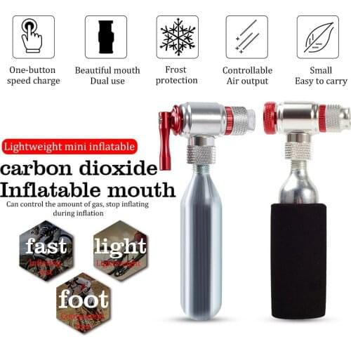 Cylinder Pump Gas Nozzle Bicycle CO2 Portable Bike Cycling Fast Inflator Adapter for Outdoor Cycle Biking Entertainment