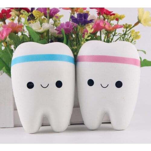 New Squeeze Lovely Cute Creative Cartoon Simulation Tooth Soft Slow Rising Antistress Fun Novelty Funny Gadgets Anti Stress Toys