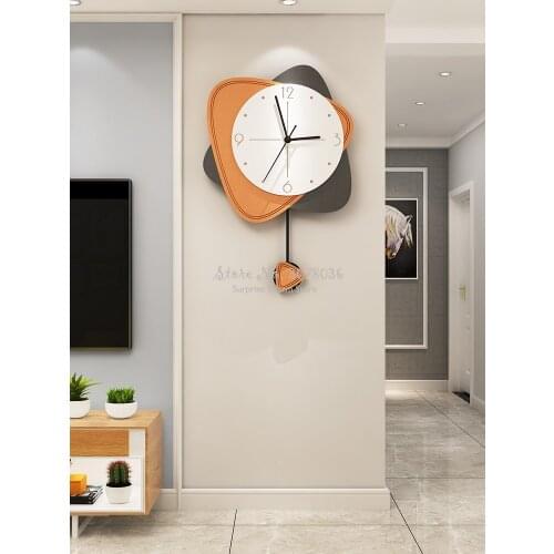Extra Large Clock Creative Geometric Shape Clock Living Room TV Background Wall Decor Nordic Wall Pendant Ornaments Mute Time