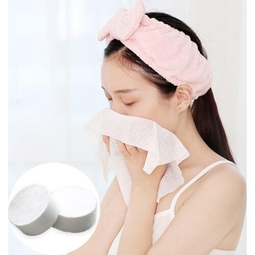 Disposable Wipe Viscose Fiber Skin Friendly Makeup Compressed Towel Portable Expandable Travel Facial Cleaning Wipes