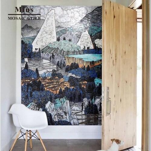 Custom landscape glass mosaic pattern