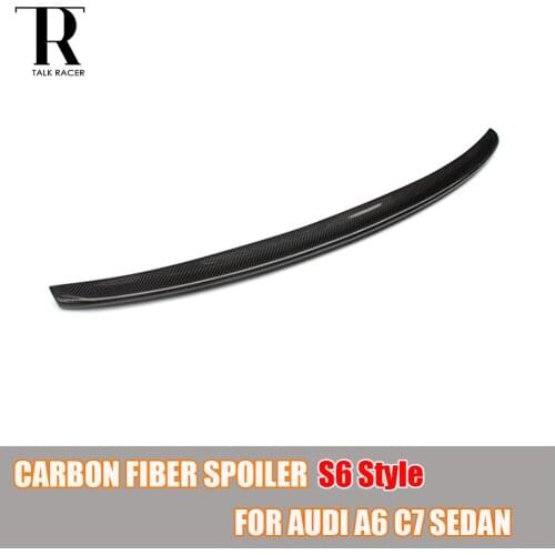 S6 Look A6 C7 Carbon Fiber Rear Wing Spoiler for Audi A6 C7 Sedan 4 Door 2013 - 2016
