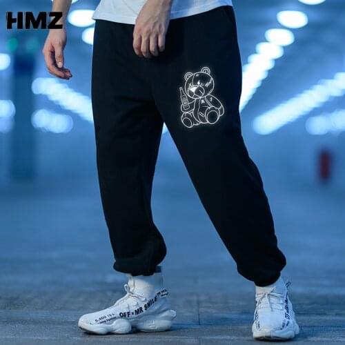 HMZ Cotton Harem Pants Men Blcak Elastic Waist Streetwear Joggers 2021 Baggy Drop-crotch Pants Casual Trousers Men Dropshipping