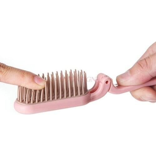 Foldable Portable Travel Soft Tooth Small Comb With Carry Straight Hair Curly Dual Use Combs Plastic Thickening Hairbrush Sale