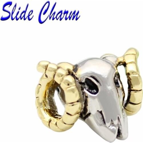 Slide charm free shipping DIY beads animal insect charm Argali animal charm bead fit Pandora bracelet necklace