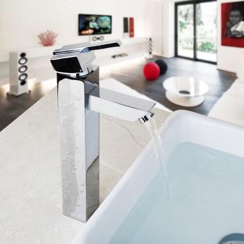 Torayvino Contemporary Superior Quanlity Chrome Polished Bathroom Faucet Deck Mounted Hot&Cold Water Mixer Convenience Faucet