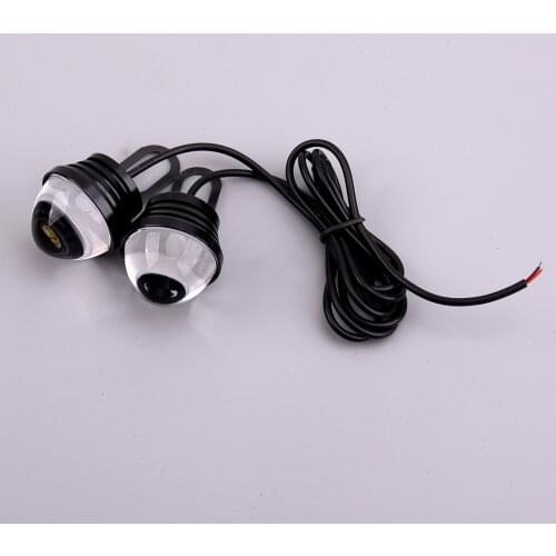 Universal Headlight Motorcycle Car Front Tail Backup Fog Lamp Rear Projector Lens Flash Fish Eagle Eye White Light 0.24A 12V 5W