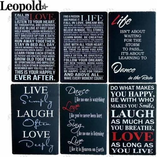 Love Metal Poster Sign Life Vintage Metal Plaque Letter Poster Cafe Bar Wall Decoration 20X30Cm Accessories