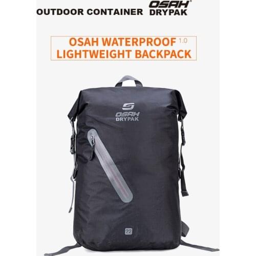 OSAH Waterproof Outdoor 22L Lightweight Backpack Dry Bag Water Resistant Heavy Duty Roll-Top Closure Cushioned Diving Floating