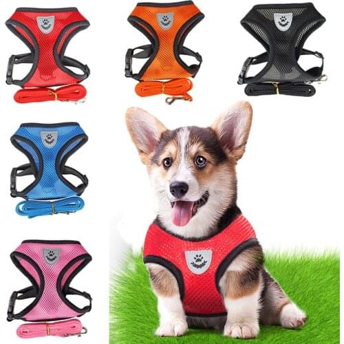 Breathable Cat Harness Mesh Leash Reflective Kitten Cats Harnesses Small Dog Puppy Harness for French Bulldog Chihuahua Pug