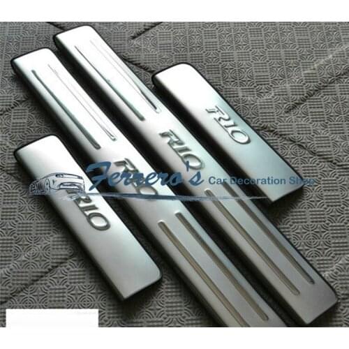 High-quality stainless steel Plate Door Sill Welcome Pedal Car Styling Accessories For KIA RIO k2 2010 -2016 4pcs/set