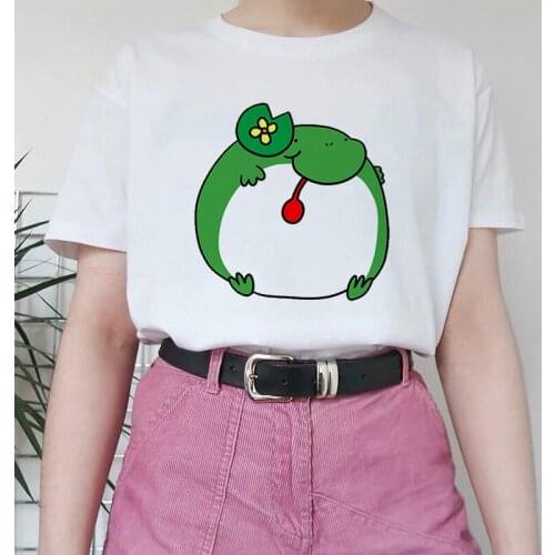 Women Clothes Loose Clothing Cartoons Printed Fashion Short Sleeve Summer Tshirt Female Ladies Basic White Tee Top T-shirt