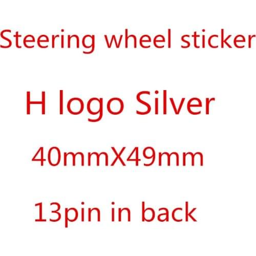 1pcs/lot 3D H Logo Auto Silver Car Steering Wheel Logo Badge Emblem Stickers Decals Auto Accessories Car Stylin High quality