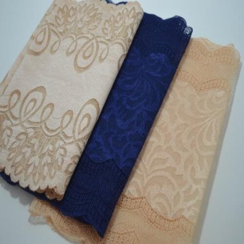 1 Y 24or22cm wide complexion~blue Handmade Hair Decoration Elastic Stretch Lace Trim wedding dress skirt lace trim18050502