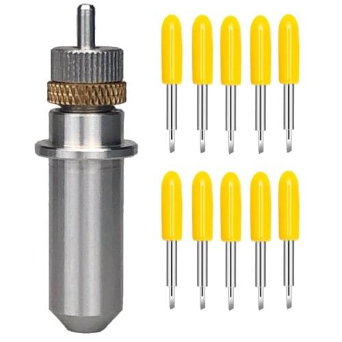 10pcs 30 Degree Plotter Blades Vinyl Cutter for Gcc Jaguar +1pc Blade Holder Milling Engraving Machine Cutting Tool