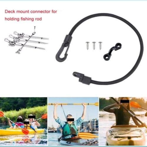 12 Inch Boat Fishing Rod Tamer Holder Deck Mount Connector Elastic Rope