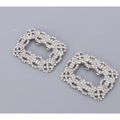 2pcs Vintage Crystal Sparkle Shoe Clips Buckles Wedding Bridal Decorations Shoes Clips Bridal Wedding Party Shoes Accessories