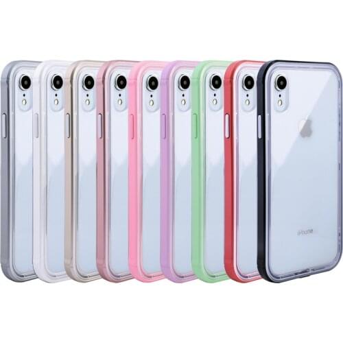 2 in 1 Dual layers protection for iPhone 12 cases 7 8 Plus X XS XR XMax 2020SE 11 Pro PC frame Soft clear iPhone 11 12Pro case