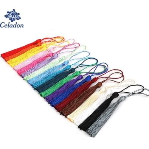 32pcs/lot 13mm Chinese Knot Tassels Handmade Long Silk Tassel Pendants for Tassel Jewelry Supplies Making Materials