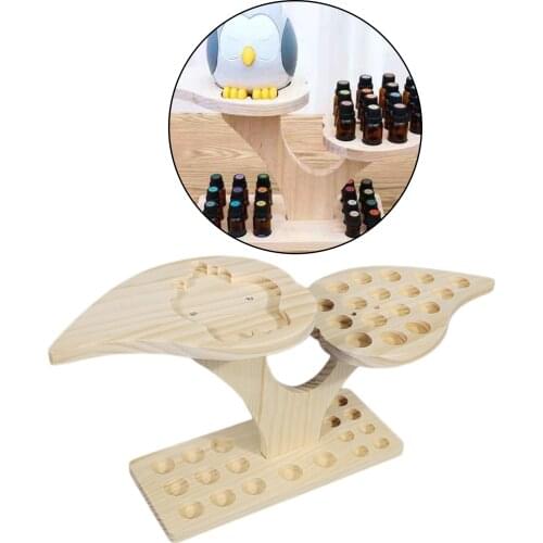 36 Slots Wood Essential Oils Stand Diffuser Holder Carousel 53x13x25cm