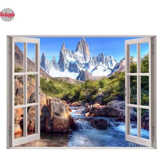 5D DIY Diamond embroidery winter Snow mountain natural scenery Diamond Painting Cross Stitch Square Drill Mosaic home decoration