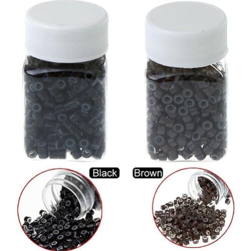 70% Hot Sale 500Pcs Silicone Aluminum Micro Link Beads Rings for Feather Hair Extensions Cosmetic