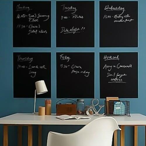 8PCS Self Adhesive Removable Erasable Blackboard Chalkboard Wall Stickers with Chalk Pen for Home School Office Supplies 30x20cm