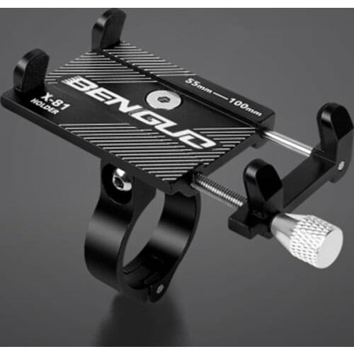 Aluminum Bicycle Mobile Phone Holder MTB Bike Handlebar Mount Bracket Cell Phone GPS Holder Mount for 3.5-6.2 Inch Smart Phone