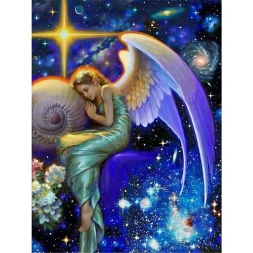 Angel Religion DIY 11CT Embroidery Cross Stitch Kits Craft Needlework Set Cotton Thread Printed Canvas Home Design