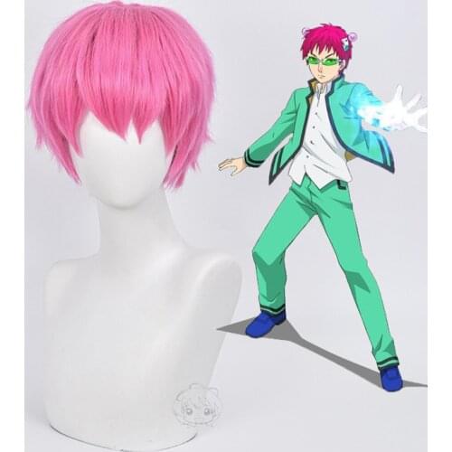 Anime The Disastrous Life of Saiki K. Saiki Kusuo Wig Cosplay Costume Short Synthetic Hair Role Play Wigs + Wig Cap