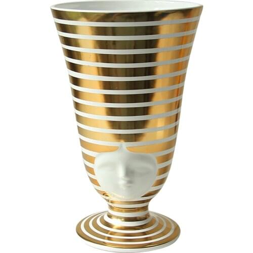 Large Luxury Ceramic Vase Flower Pot Nordic Gold Vase Decoration Creative Vases Modern Home Decor Living Room Decoration Gifts