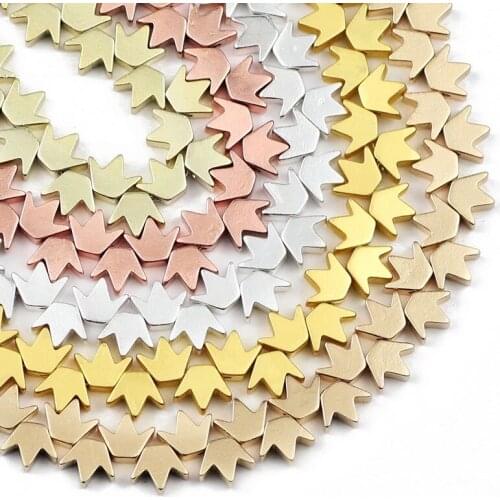 8x6mm Matte Rose Gold Crown Hematite Natural Stone Spacers Loose Beads For Jewelry Making Diy Bracelet necklace Accessories