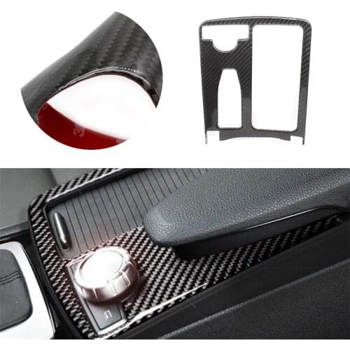 For Mercedes Benz C Class W204 C200 C300 C180L E Class W212 Carbon Fiber Center Control Water Cup Panel Cover LHD / RHD