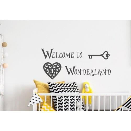 Welcome To Wonderland Lovely Wall Decal For Children Kids Room Wall Posters Removable Mural Vinyl Wall Sticker Home Decor S-829