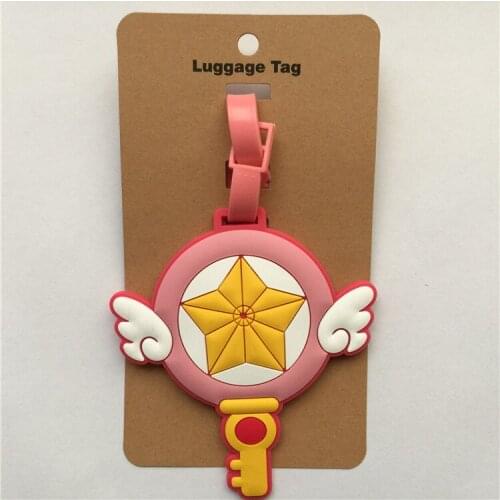 1pcs Key Shape Mini Card Captor Sakura Anime Action Figure Printed Wings Luggage Tag Boarding Pass Cartoon Bus Card Cover New