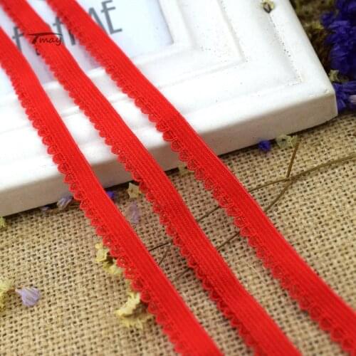 #1451 Hot Red 9MM(3/8") edge Elastic bands for Pants belt Nylon Lace Fabric Stretch Ribbon rubber bands Tape Baby Headbands Use
