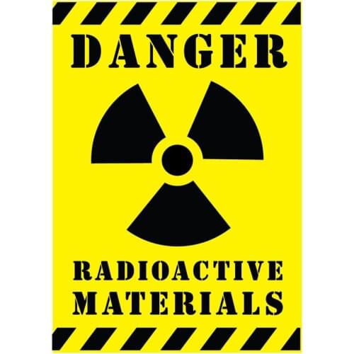 LLY-1085 Personality Car Sticker DANGER RADIOACTIVE MATERIALS Warning Mark Decal PVC Body Decoration Waterproof Sunscreen Decals