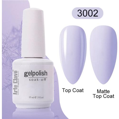 Arte Clavo 15ml Nail Gel Polish Soak Off UV LED Gel Varnish Matt Effect Top Base Coat 344 Colors Nail Art Home Use DIY Manicure