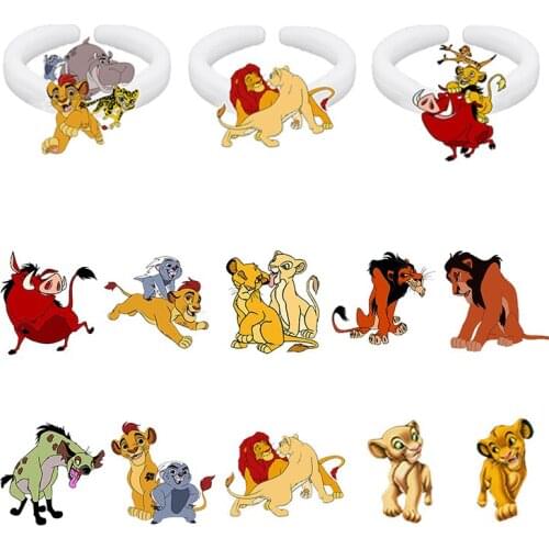 Disney Anime Character Lion King Ring New Cute White Ring Ring Resin Acrylic Ring Party Accessories Ring