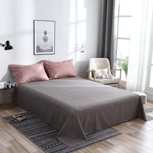 4pcs Duvet Cover Gray flat Bed spread Lovely Printing Duvet Cover Men Style Brown Pure Color Bedsheet Bedding Set King Bed Cover