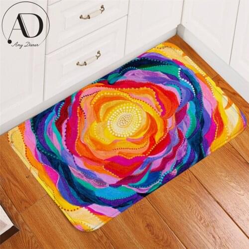 Bloom by Amy Diener Carpet Colorful Rose Non-slip Soft Rug Flower Floor Mat Absorbent Watercolor Art Doormat Bedroom alfombra
