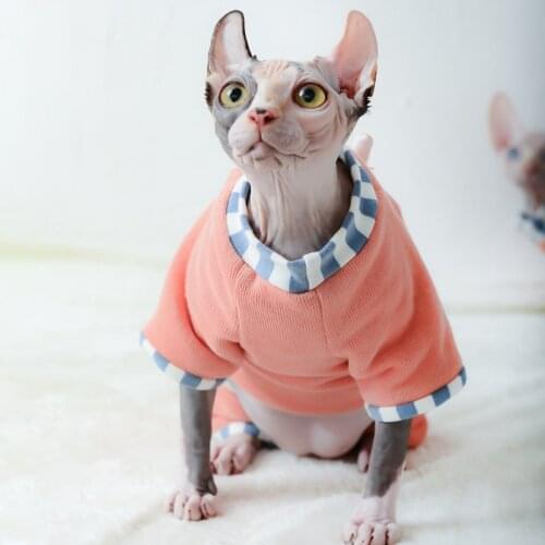 Cute Cat Clothes Soft Warm Sweater Skin-Friendly Four-Legged Coat Hairless Cats Kitten For Devon Rex Clothes Sphynx Clothes