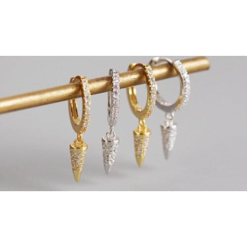 Minar Luxury Full Bling Bling Rhinestone Circular Cone Pendant Earrings for Women Ladies Circle Geometric Dangle Earring Jewelry