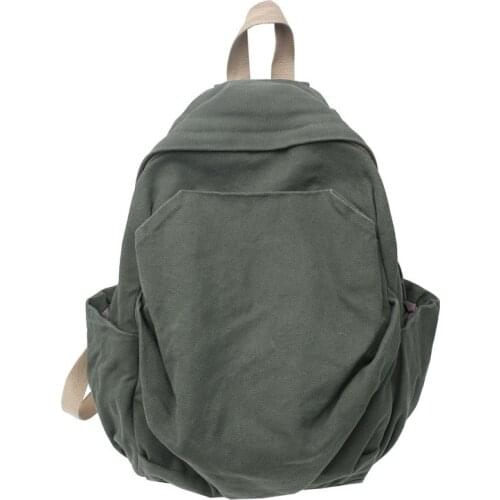 Teenager Korean Style Fast Fashion Cotton Backpack 2021 Student Casual Tide High Street Canvas Fabric School Book Daily Daypack