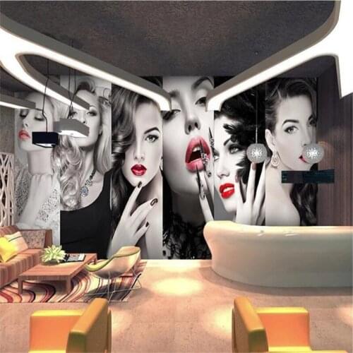 Fashion Barber Shop Beauty Salon 3D Photo Wallpaper Korean Semi-Permanent Tattoo Makeup Shop Industrial Decor Wall Paper 3D