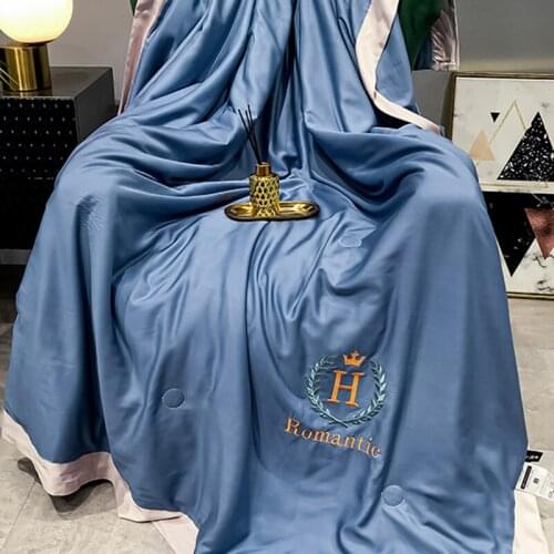 LISM Tencel Washed Silk Quilt Smooth Blankets Silk Comforter Duvet King Queen Summer Air Condition Breathable Delicate