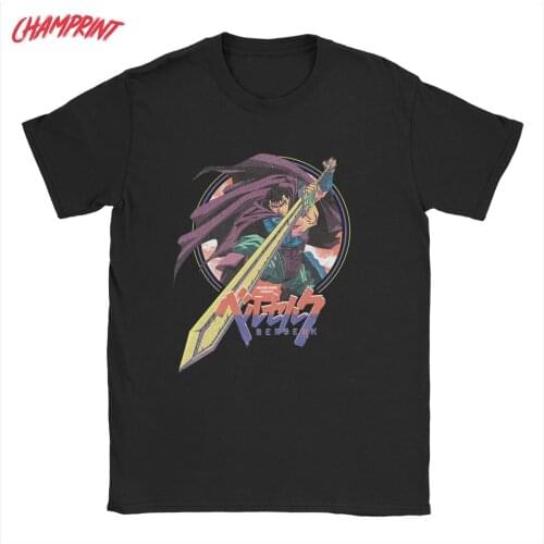 Mens Berserk Guts T Shirt Swordsman Gatsu Sacrifice Zodd Anime Pure Cotton Clothing Short Sleeve Tees Plus Size T-Shirts