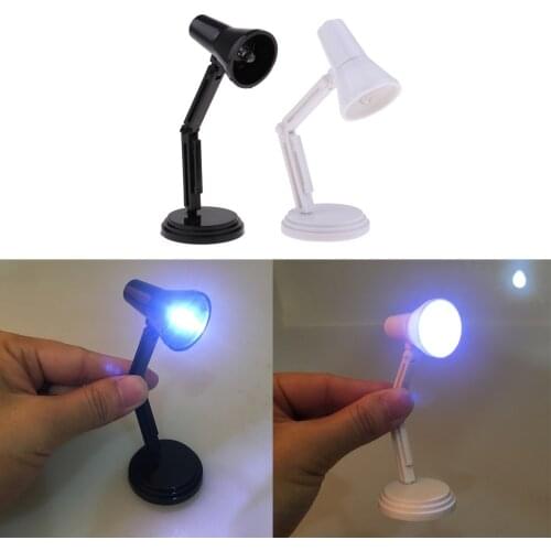 1:6 Scale Dollhouse Desk Lamp, 2 PCS Mini Reading LED Table Light Lamp for 12inch Dolls Action Figures